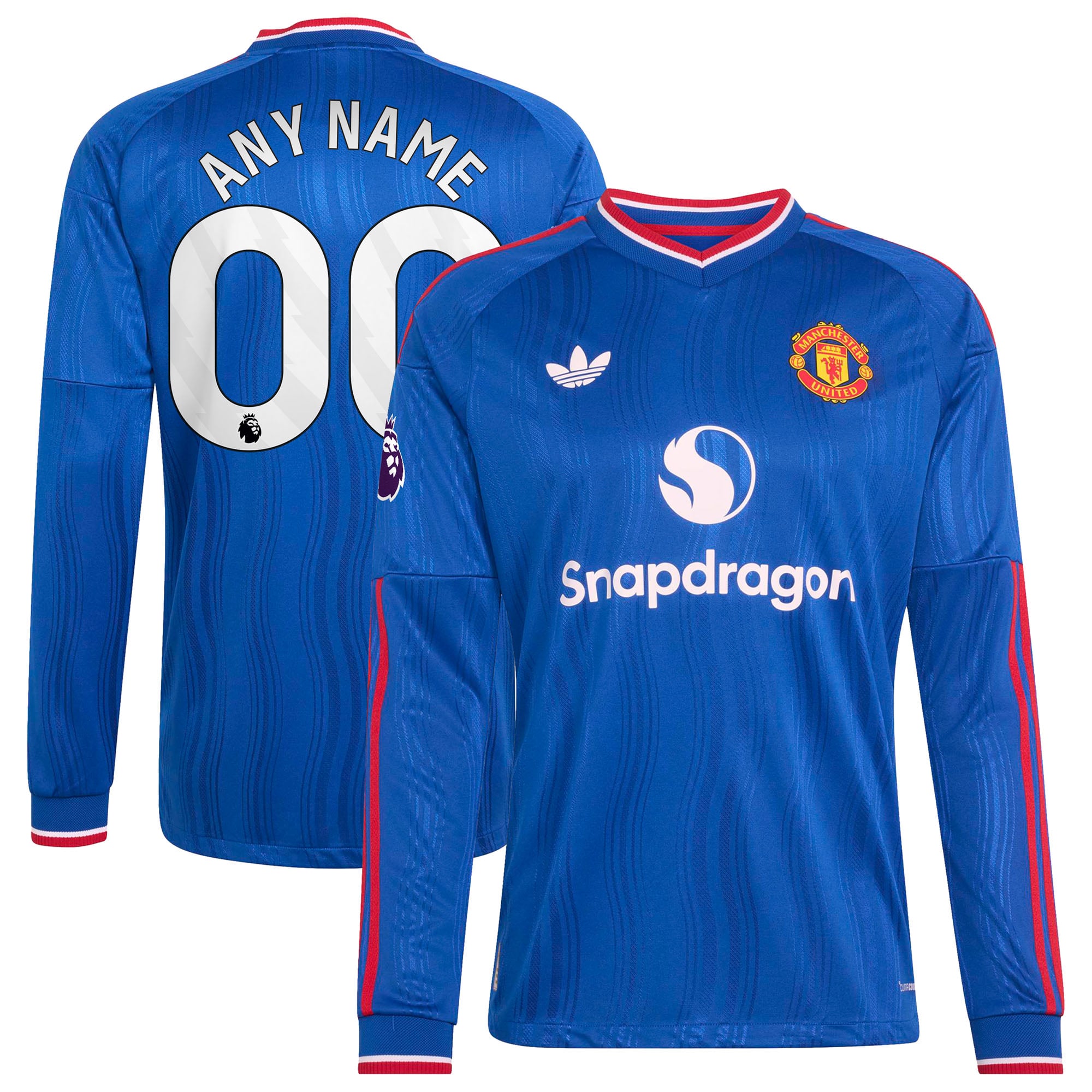 Men's adidas Royal Manchester United 2026/27 Away On-Field Authentic Custom Long Sleeve Jersey