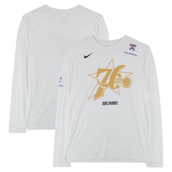 Philadelphia 76ers Team-Issued White Nike Long Sleeve Shirt from the 2026 NBA Playoffs