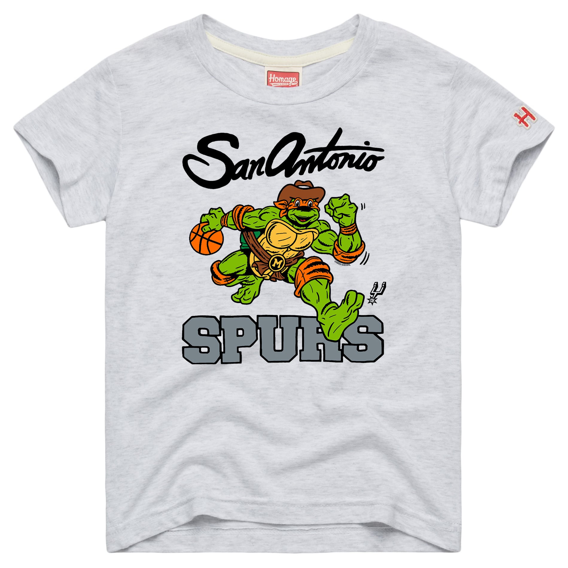 Youth Homage Ash TMNT Michelangelo x San Antonio Spurs T-Shirt