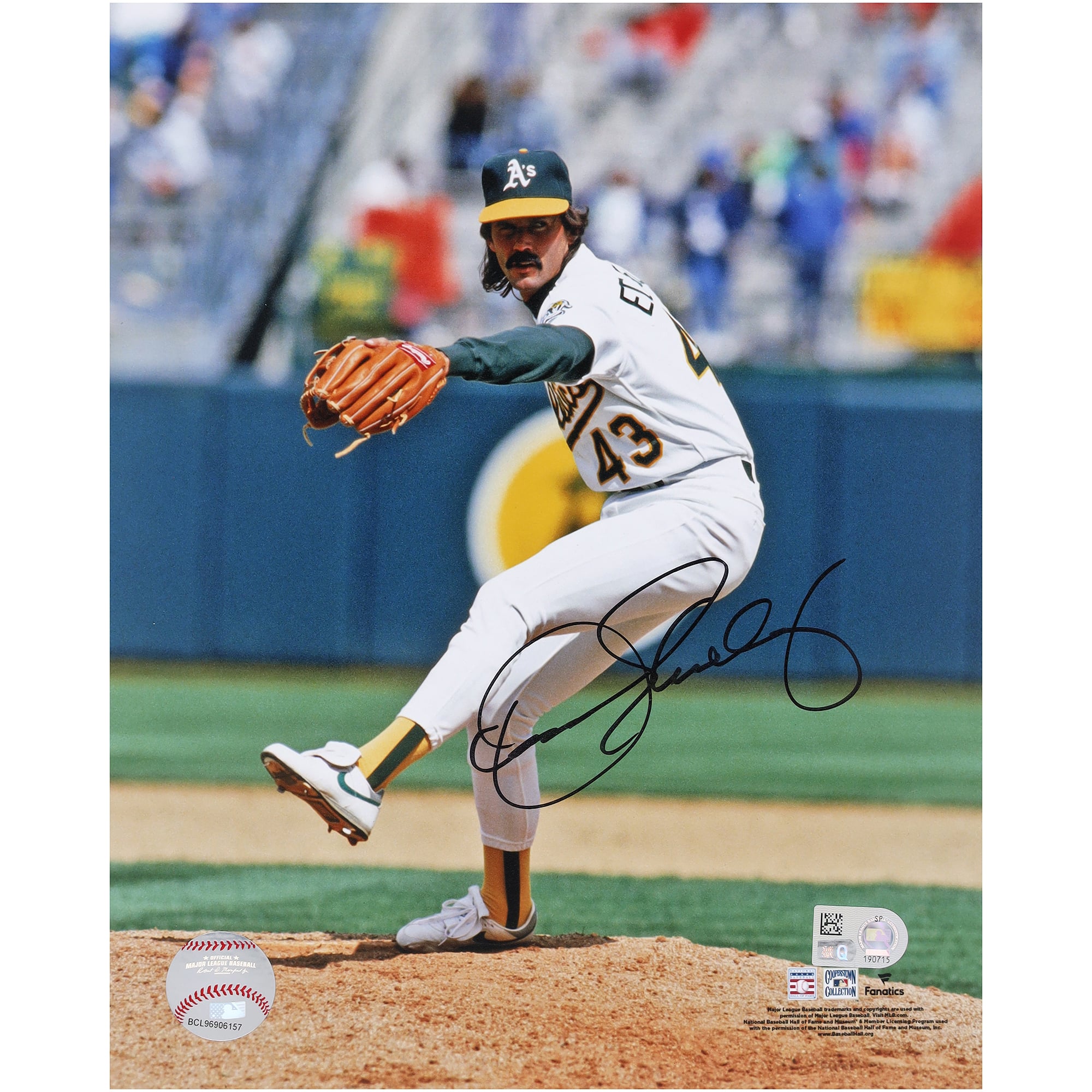 Dennis Eckersley Athletics Autographed 8" x 10" Pitching Photograph