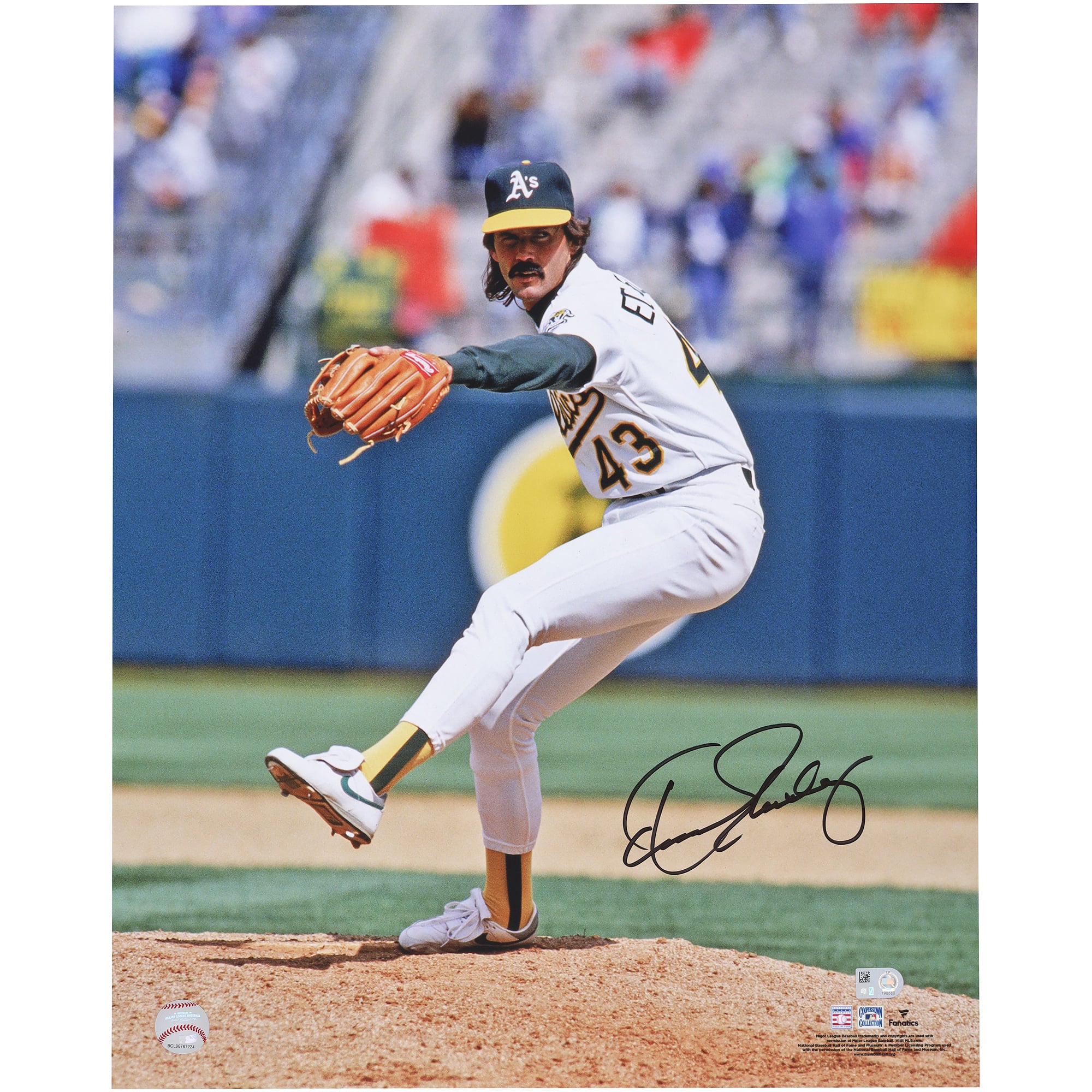 Dennis Eckersley Athletics Autographed 16" x 20" Pitching Photograph