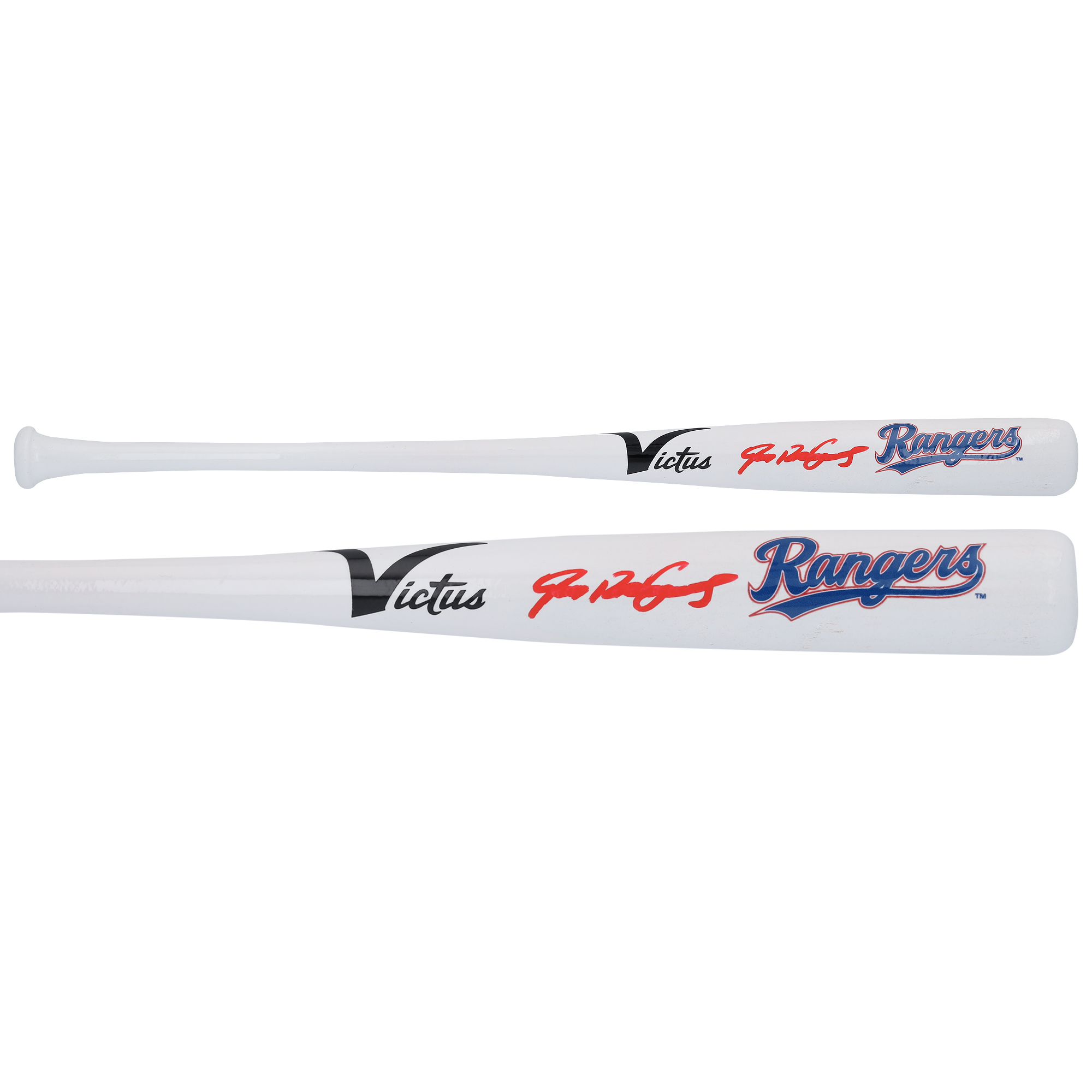 Ivan Rodriguez Texas Rangers Autographed Victus Team ID Mini Bat