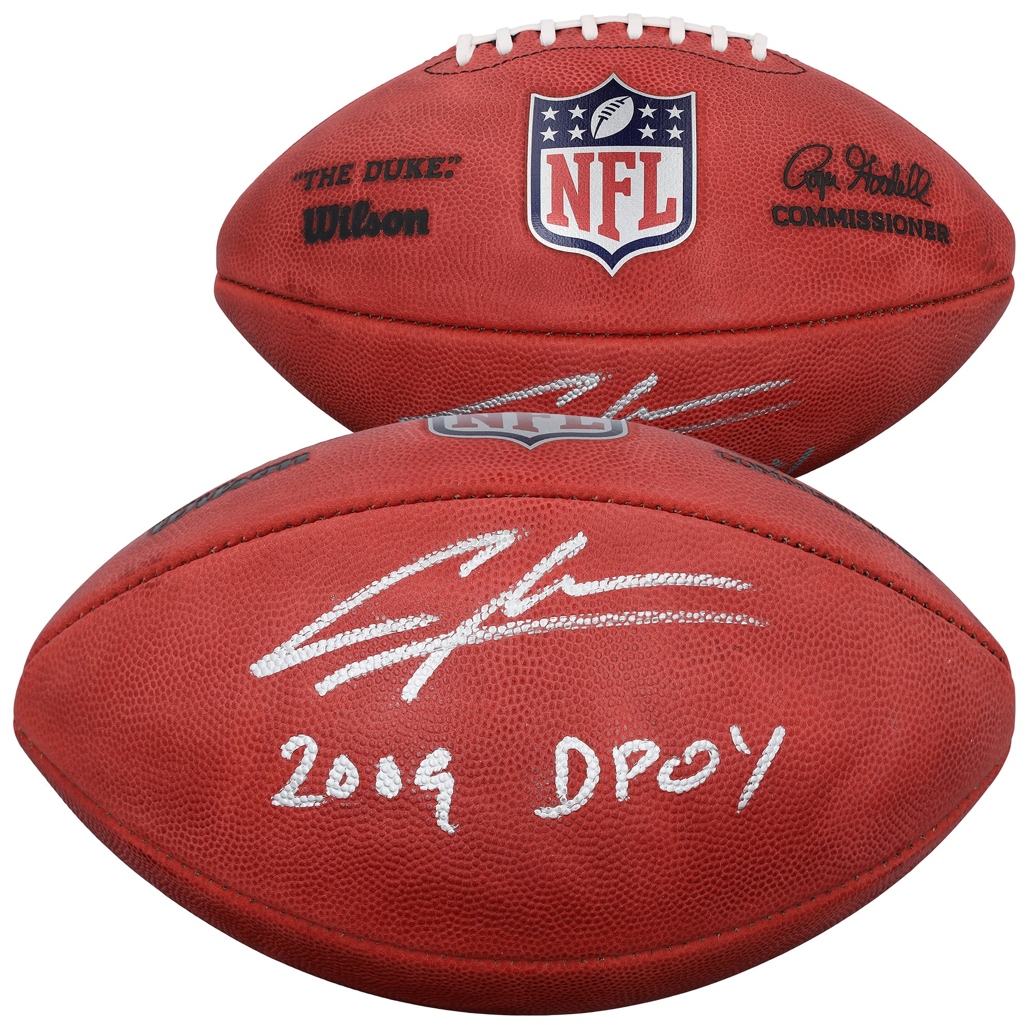 Charles Woodson Green Bay Packers Autographed Duke Full Color Football with "2009 DPOY" Inscription