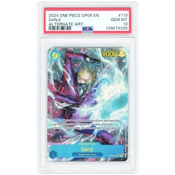 Sanji 2024 One Piece Wings Of The Captain Alternate Art #119 PSA Authenticated 10 Card
