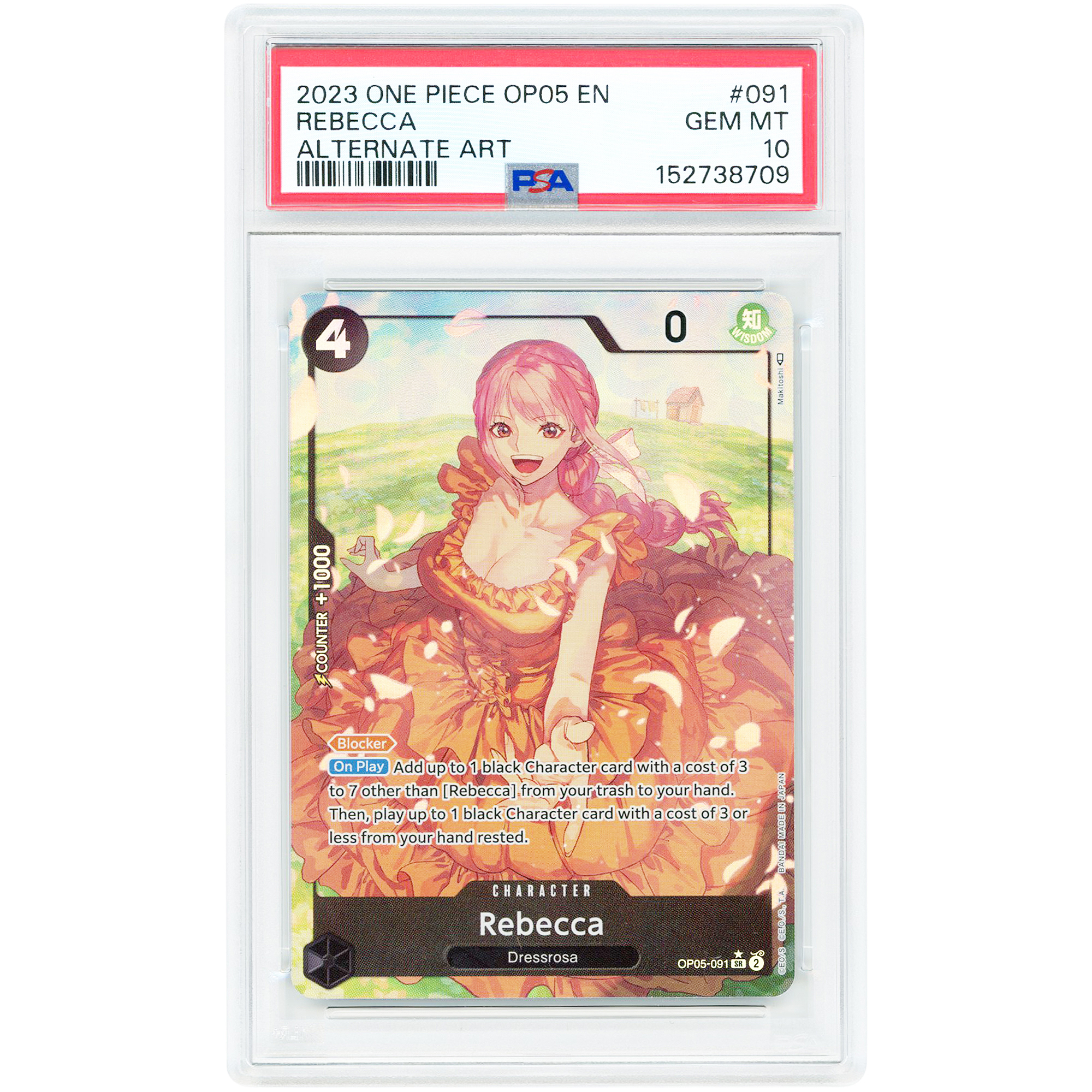 Rebecca 2023 One Piece Awakening Of The New Era Alternate Art #091 PSA Authenticated 10 Card
