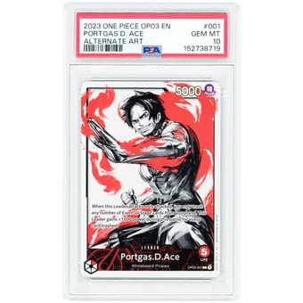 Portgas.D.Ace 2023 One Piece Pillars Of Strength Alternate Art #001 PSA Authenticated 10 Card