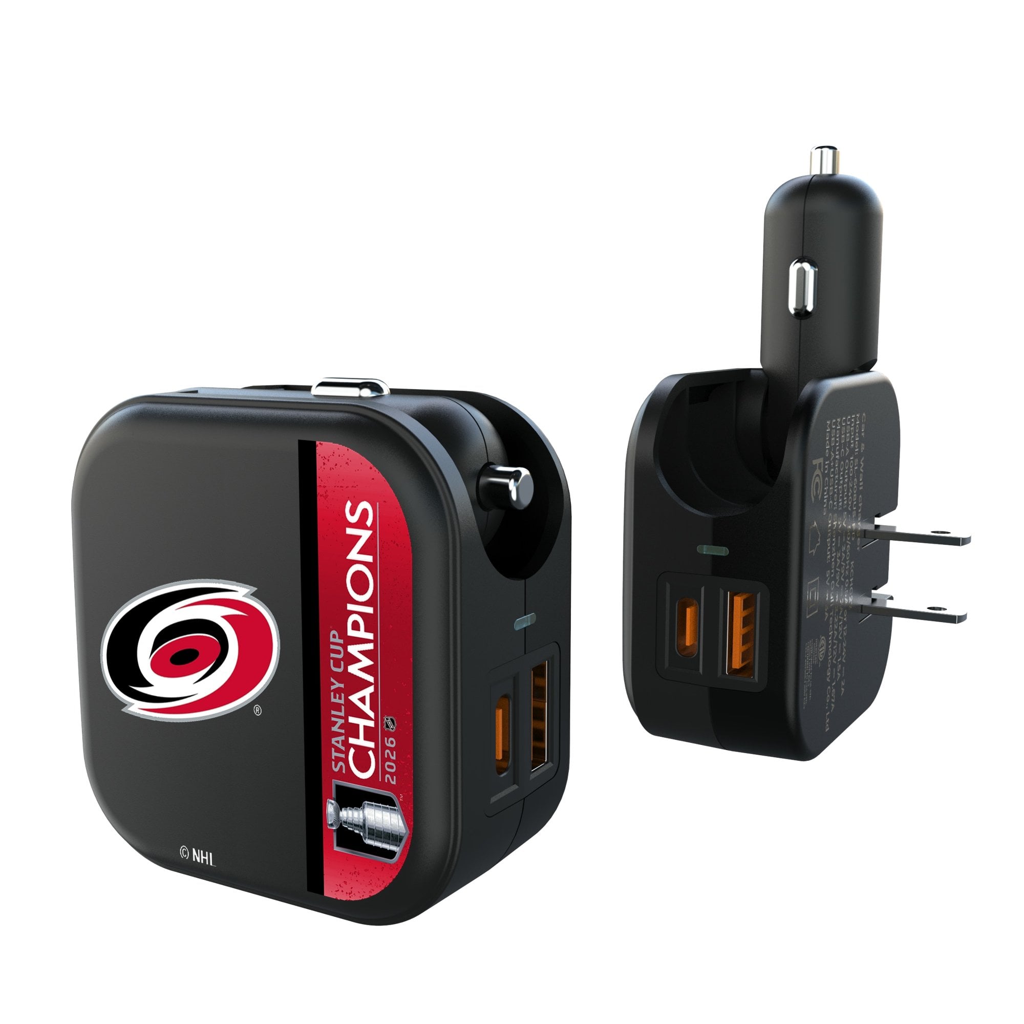 Keyscaper Carolina Hurricanes 2026 Stanley Cup Champions Two-In-One USB A/C Charger