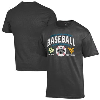 Unisex Champion Gray Cal Poly Mustangs vs. West Virginia Mountaineers 2026 NCAA Baseball Super Regional Matchup T-Shirt