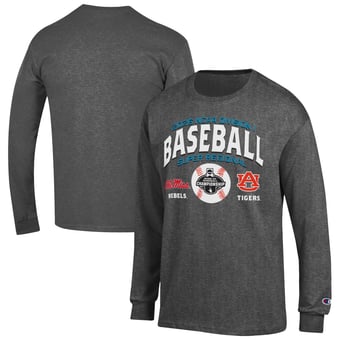 Unisex Champion Gray Auburn Tigers vs. Ole Miss Rebels 2026 NCAA Baseball Super Regional Matchup Long Sleeve T-Shirt
