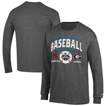 Unisex Champion Gray Mississippi State Bulldogs vs. Georgia Bulldogs 2026 NCAA Baseball Super Regional Matchup Long Sleeve T-Shirt