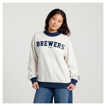 Women's Fanatics Cream Milwaukee Brewers Sweatshirt