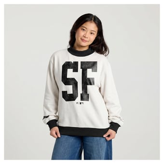 Women's Fanatics Cream San Francisco Giants City Abbreviation Funnel Neck Fleece Sweatshirt