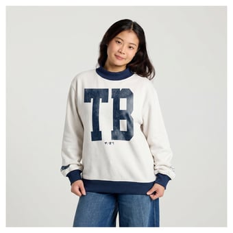 Women's Fanatics Cream Tampa Bay Rays City Abbreviation Funnel Neck Fleece Sweatshirt