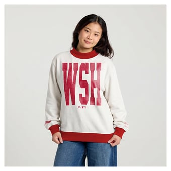Women's Fanatics Cream Washington Nationals City Abbreviation Funnel Neck Fleece Sweatshirt