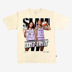 Unisex SLAM Gabby Williams & Veronica Burton Cream Golden State Valkyries Cover T-Shirt