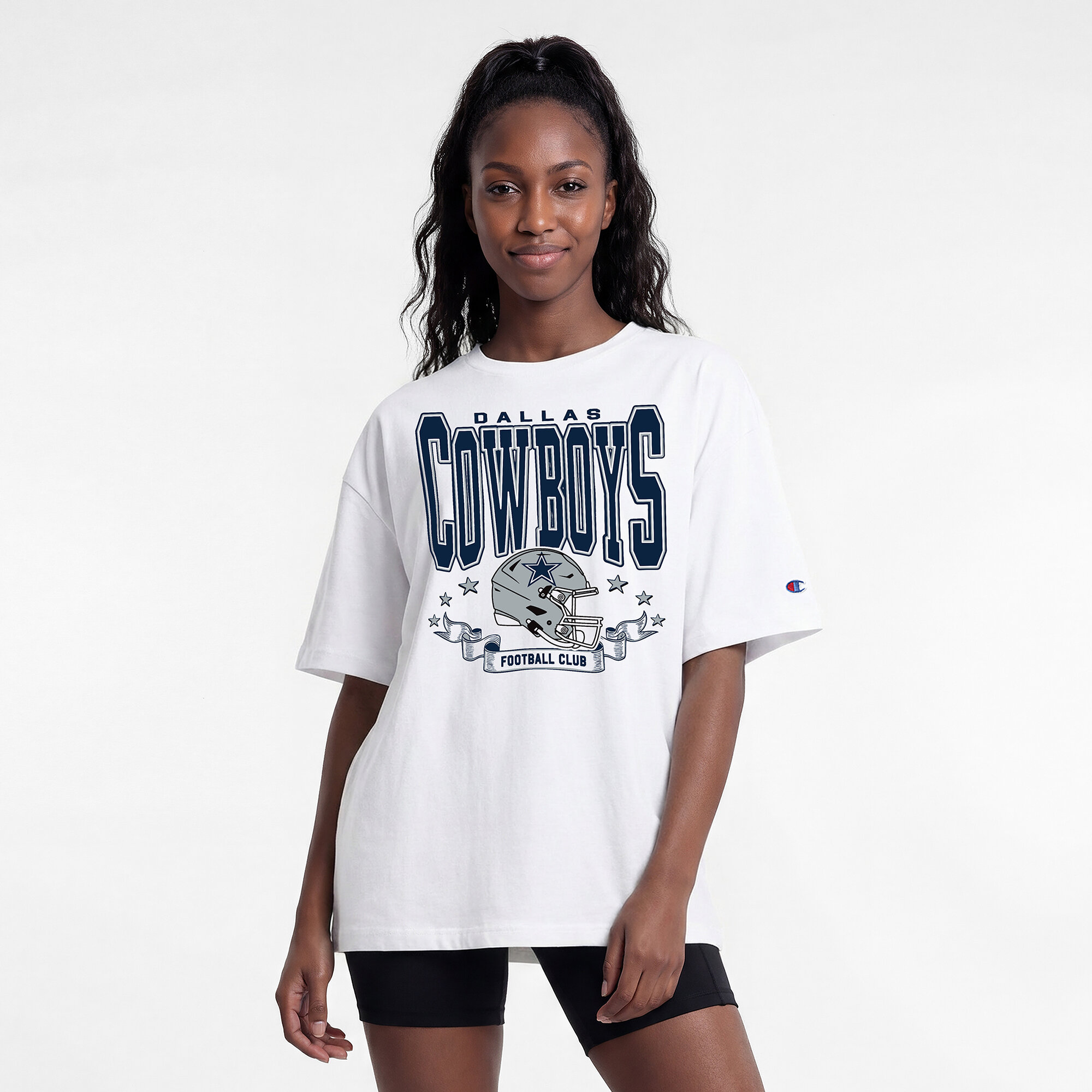 Women's Champion White Dallas Cowboys Oversized T-Shirt