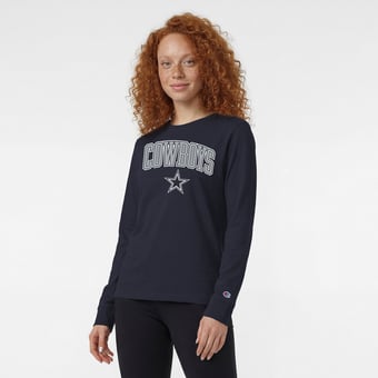 Women's Champion Navy Dallas Cowboys Core Logo Long Sleeve T-Shirt