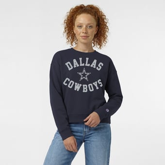 Women's Champion  Navy Dallas Cowboys Heart & Soul Powerblend Sweatshirt