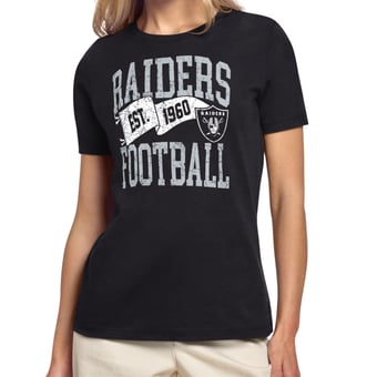 Women's Starter Black Las Vegas Raiders Pennant T-Shirt