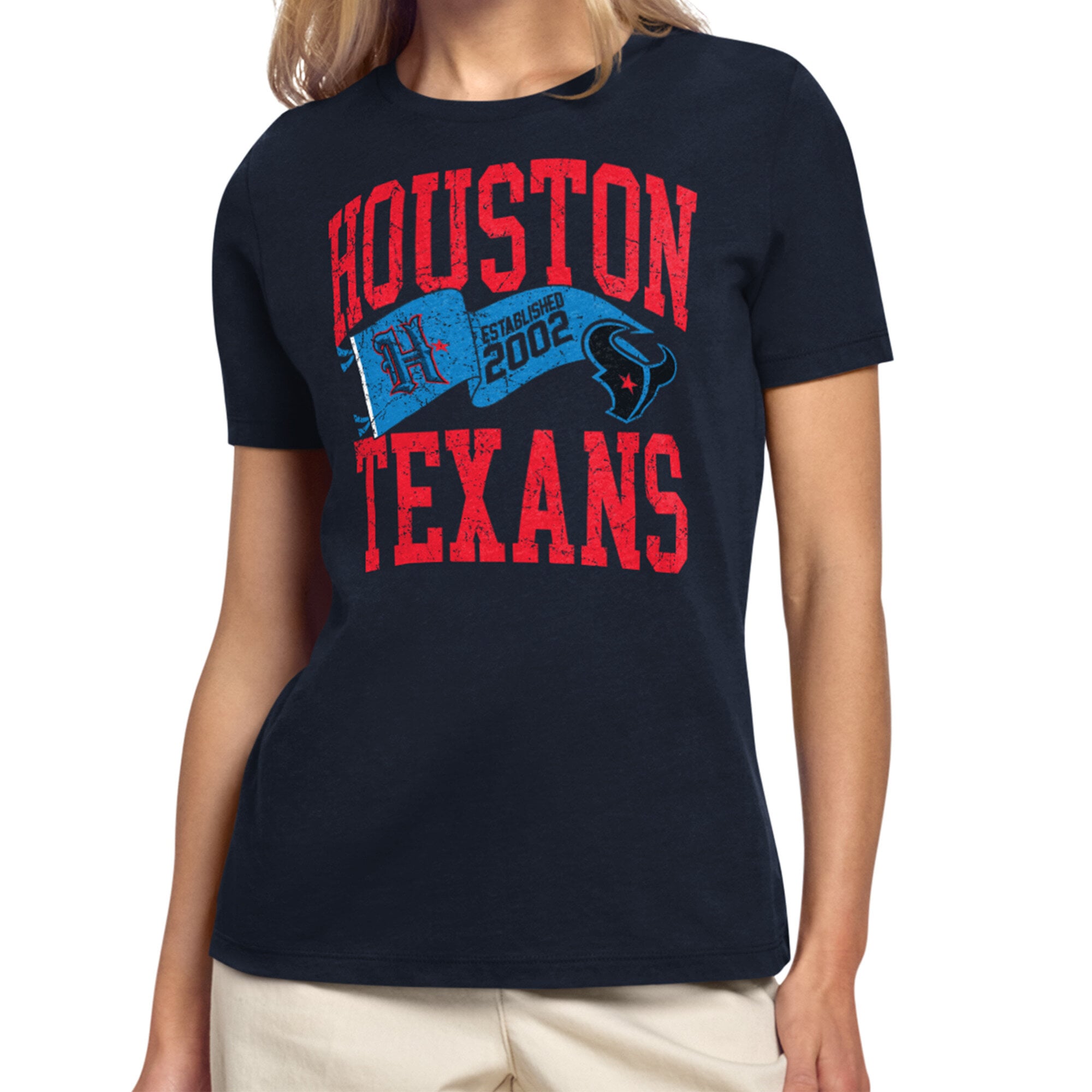 Women’s Starter Navy Houston Texans Pennant T-Shirt