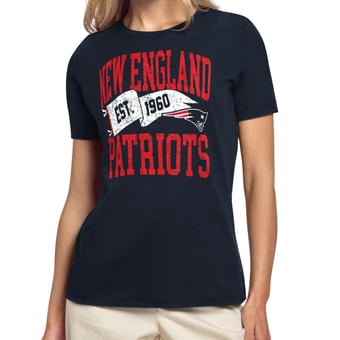 Women's Starter Navy New England Patriots Pennant T-Shirt