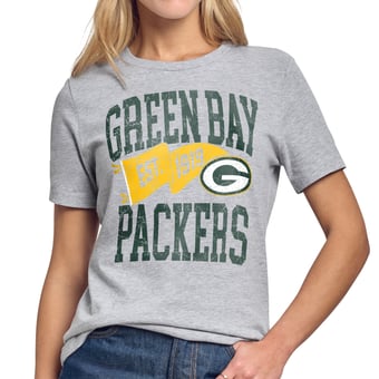 Women's Starter Gray Green Bay Packers Pennant T-Shirt