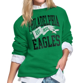 Women's Starter Kelly Green Philadelphia Eagles Pennant Fleece Sweatshirt