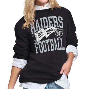 Women's Starter Black Las Vegas Raiders Pennant Fleece Sweatshirt