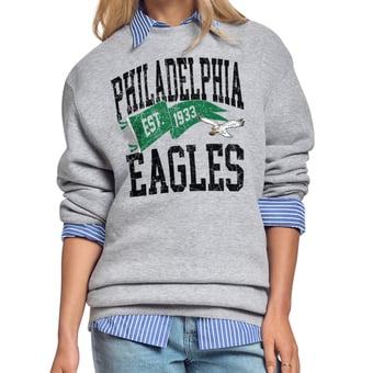 Women's Starter Gray Philadelphia Eagles Pennant Fleece Sweatshirt