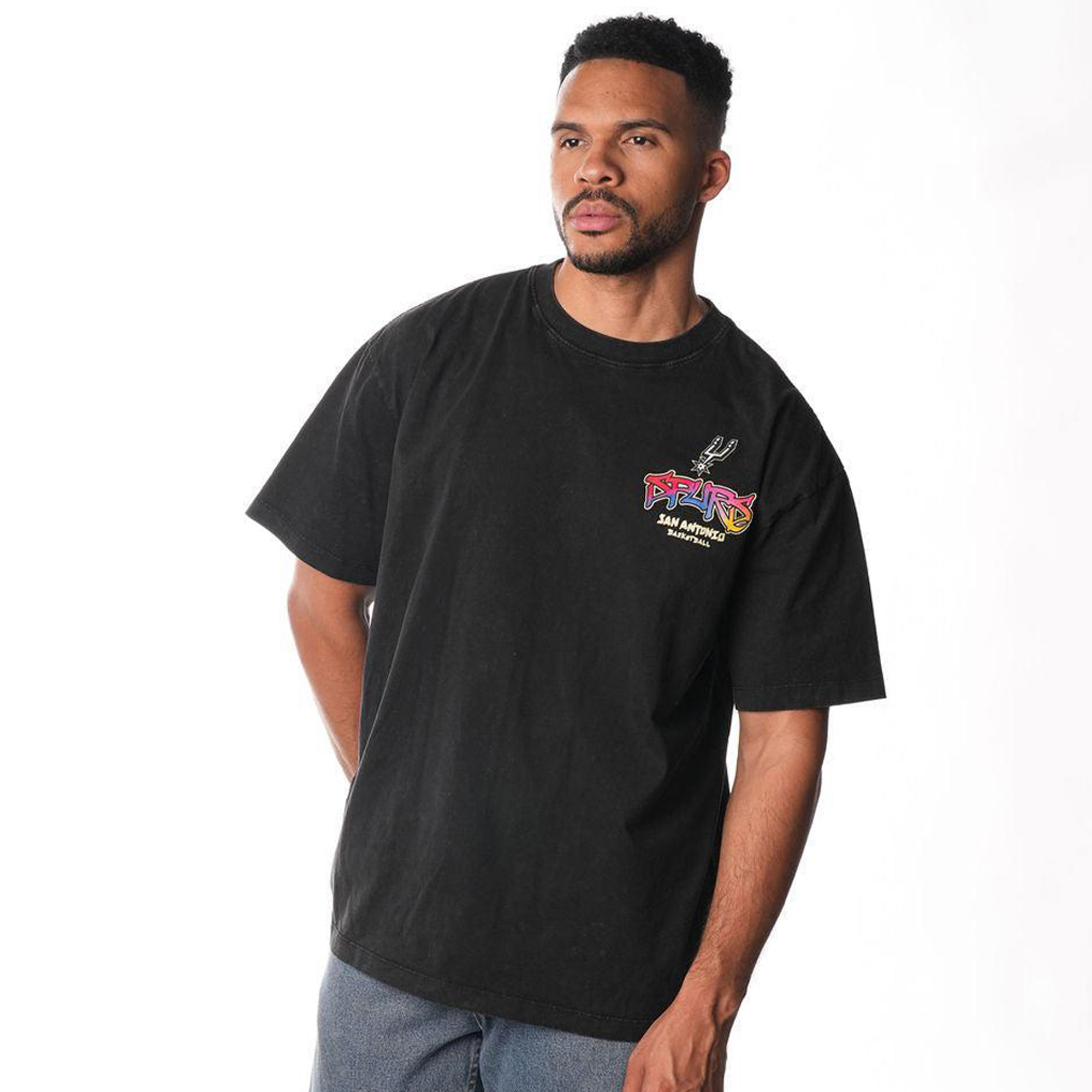 Unisex The Wild Collective  Black San Antonio Spurs Streetwear F&B T-Shirt