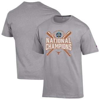 Men's Champion Gray Texas Longhorns 2026 NCAA Softball Women's College World Series Champions Jersey T-Shirt