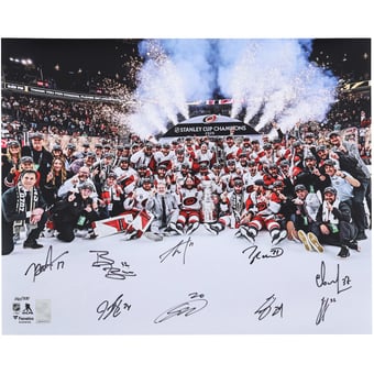 Carolina Hurricanes Autographed 2026 Stanley Cup Champions 16" x 20" Team Celebration Photograph with Multiple Signatures - Limited Edition of 200