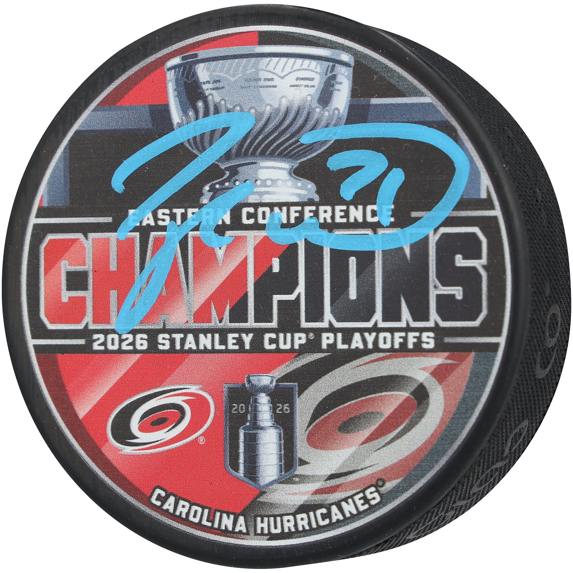 Taylor Hall Carolina Hurricanes Autographed 2026 Stanley Cup Champions Hockey Puck