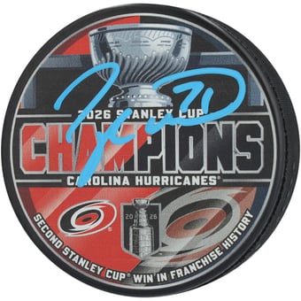 Taylor Hall Carolina Hurricanes Autographed 2026 Stanley Cup Champions Hockey Puck