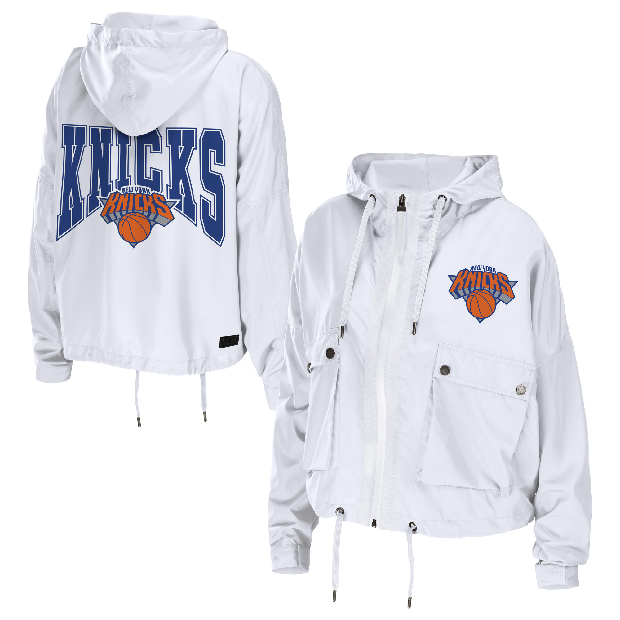 Women's WEAR by Erin Andrews  White New York Knicks Full-Zip Windbreaker