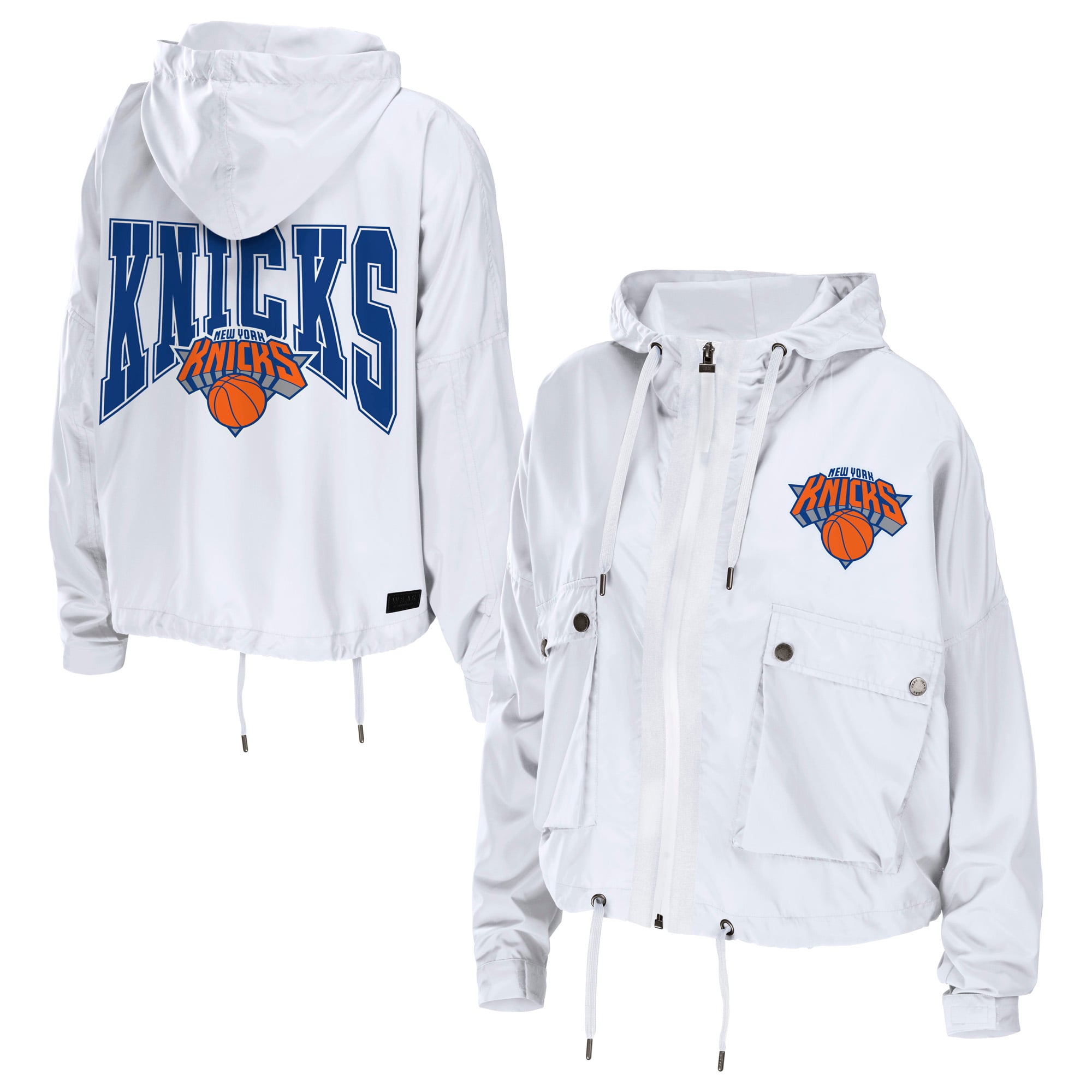 Women's WEAR by Erin Andrews White New York Knicks Full-Zip Windbreaker