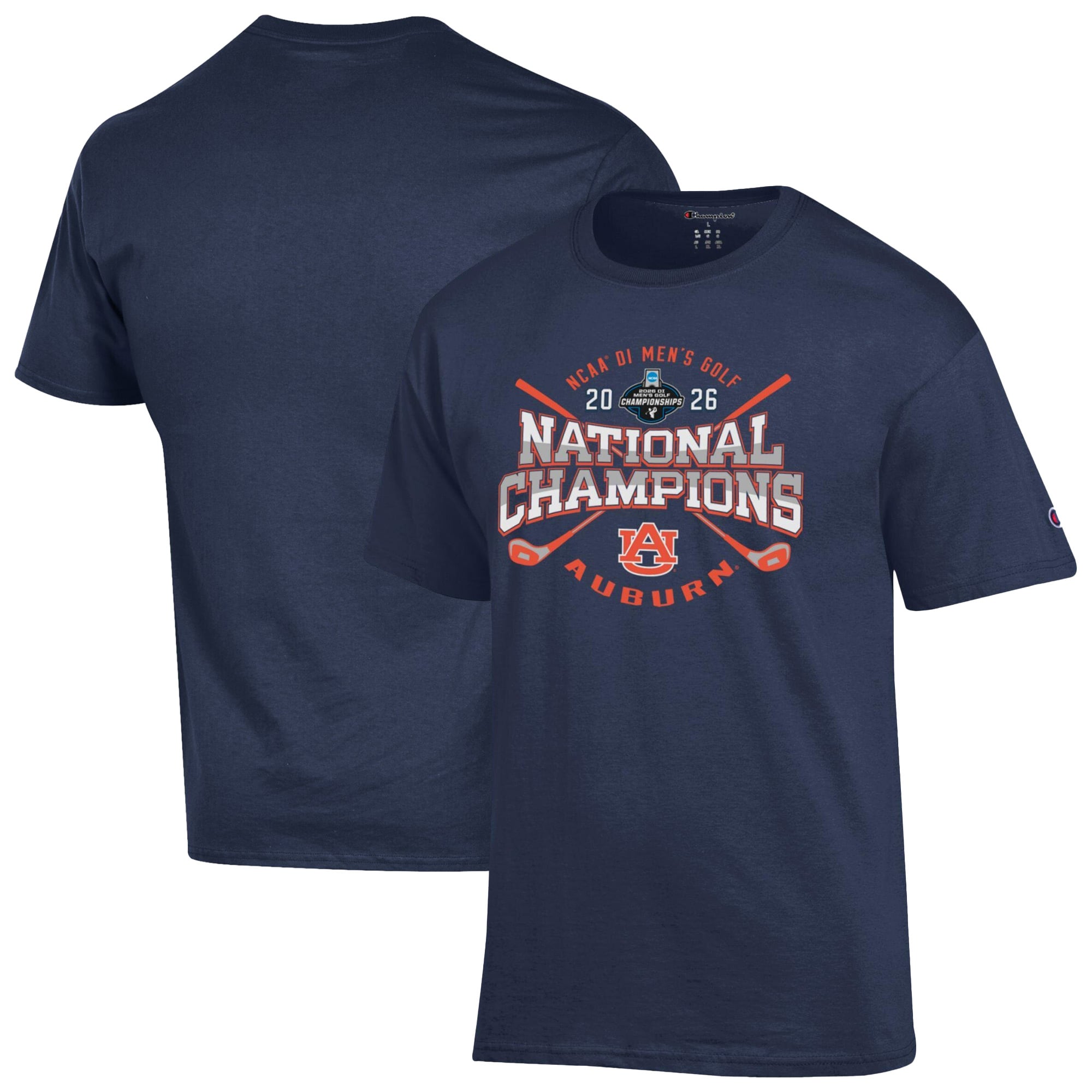 Unisex Champion  Navy Auburn Tigers 2026 NCAA Men's Golf National Champions T-Shirt