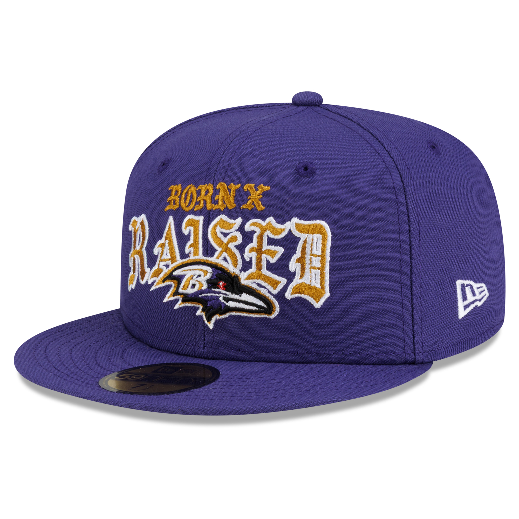 Men's New Era x Born x Raised Dark Purple Baltimore Ravens 59FIFTY Fitted Hat