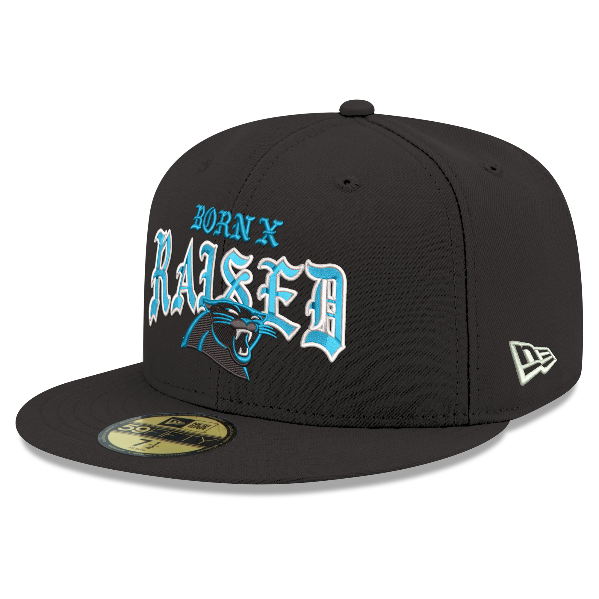 Men's New Era x Born x Raised Black Carolina Panthers 59FIFTY Fitted Hat