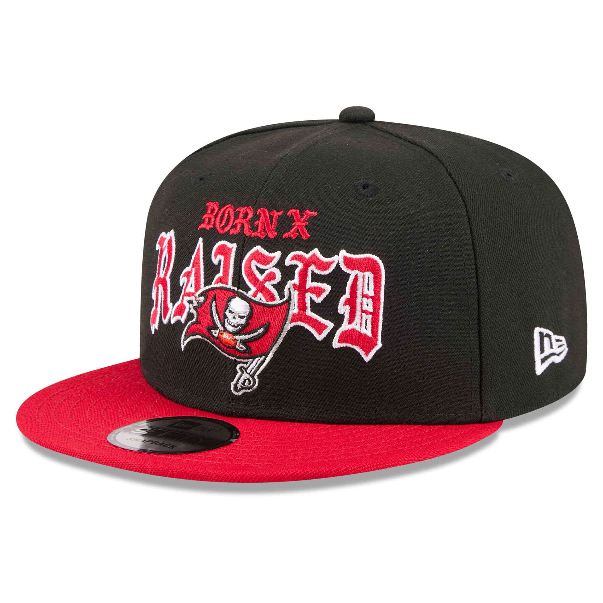Men's New Era x Born x Raised Black/Red Tampa Bay Buccaneers 9FIFTY Snapback Hat