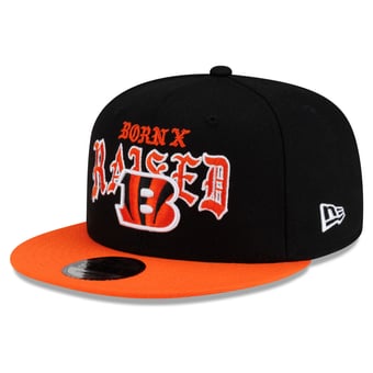 Men's New Era x Born x Raised Black/Orange Cincinnati Bengals 9FIFTY Snapback Hat