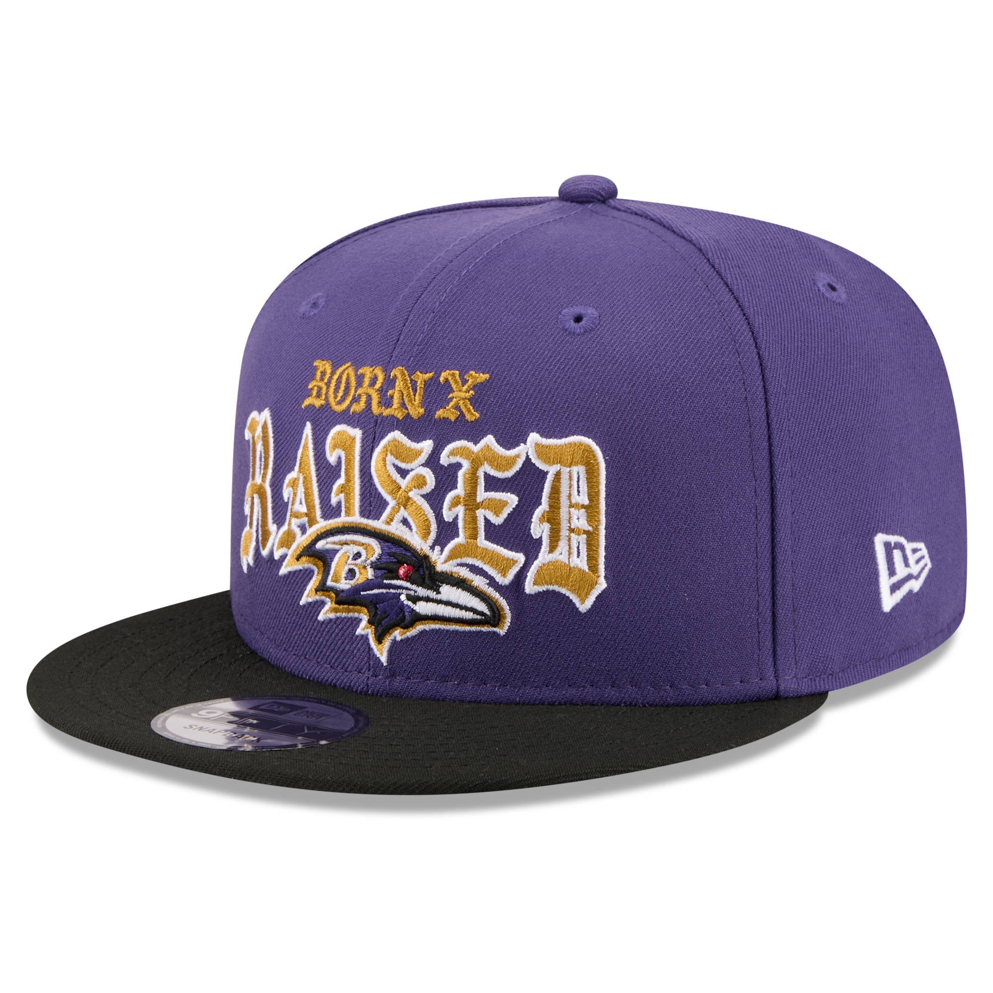 Men's New Era x Born x Raised Purple/Black Baltimore Ravens 9FIFTY Snapback Hat