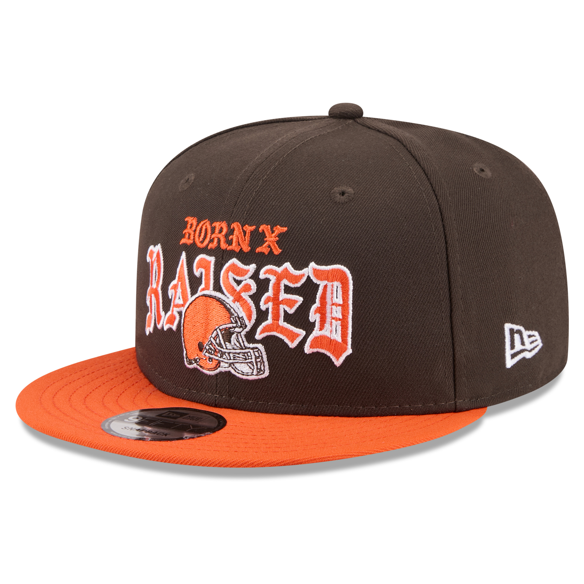 Men's New Era x Born x Raised Brown/Orange Cleveland Browns 9FIFTY Snapback Hat
