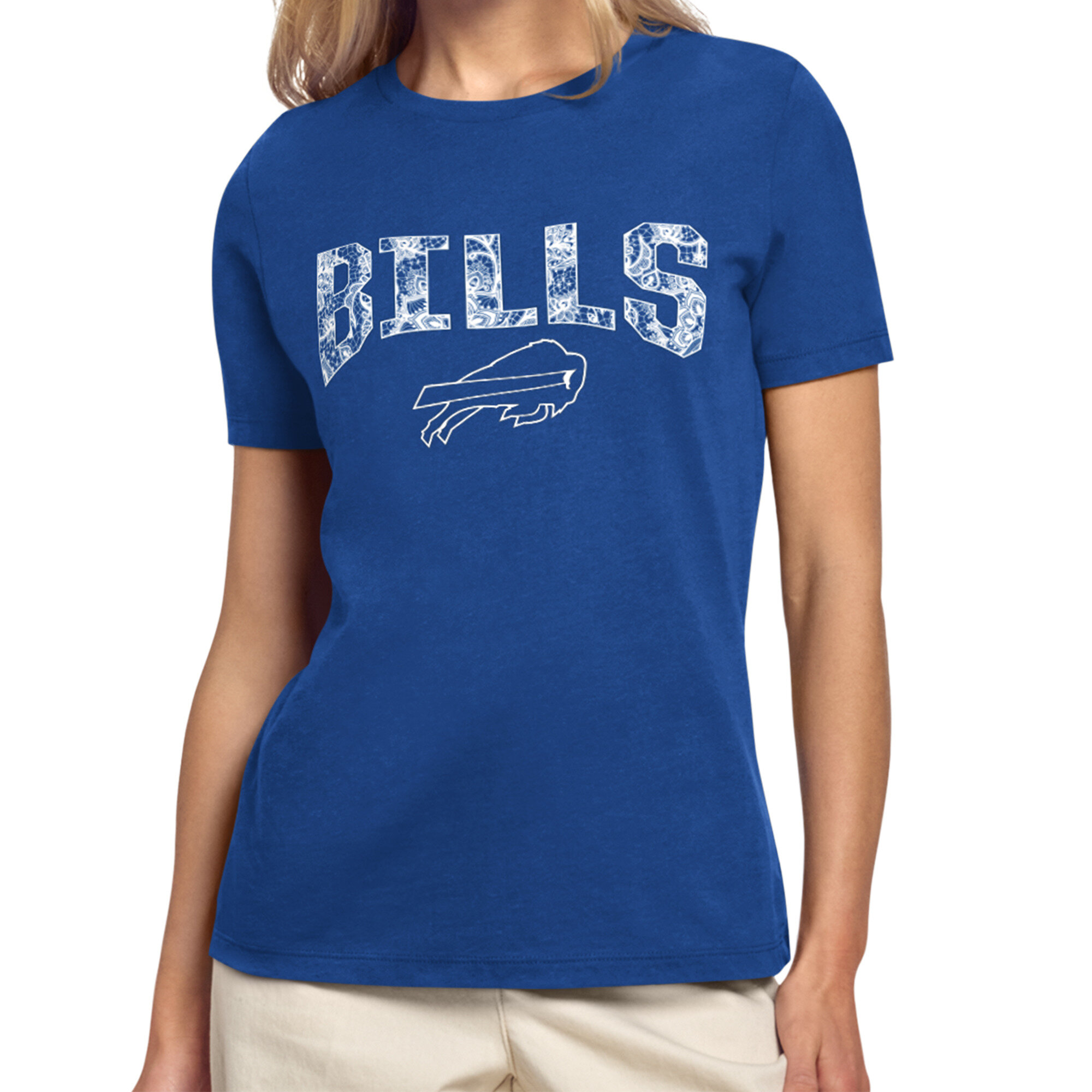 Women's Starter Royal Buffalo Bills Lace Lockup T-Shirt