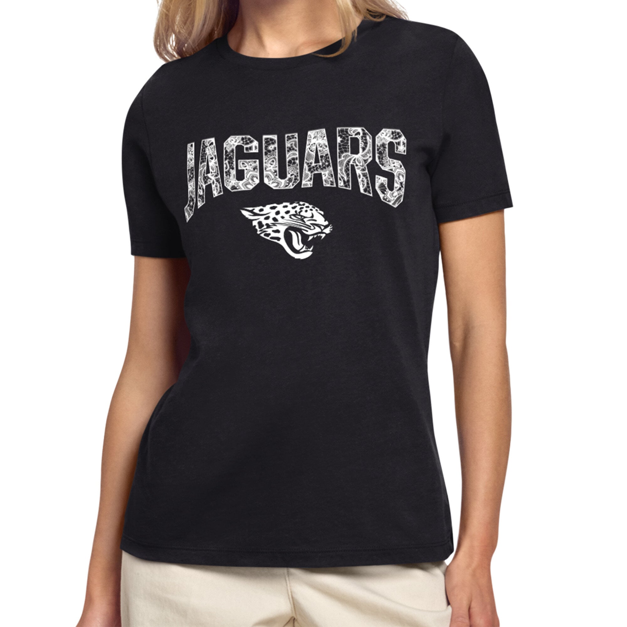 Women's Starter Black Jacksonville Jaguars Lace Lockup T-Shirt