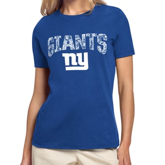 Women's Starter Royal New York Giants Lace Lockup T-Shirt