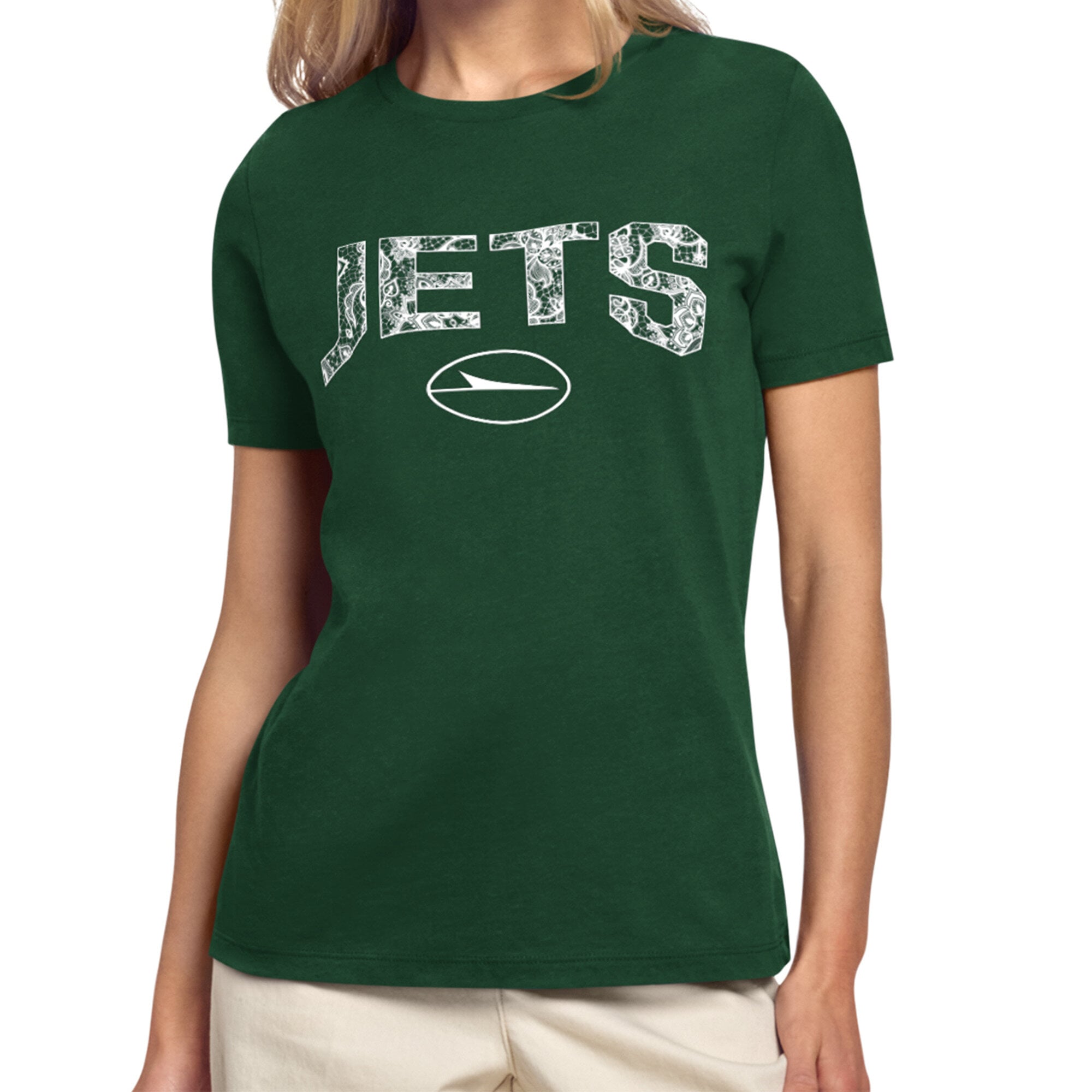 Women's Starter Green New York Jets Lace Lockup T-Shirt