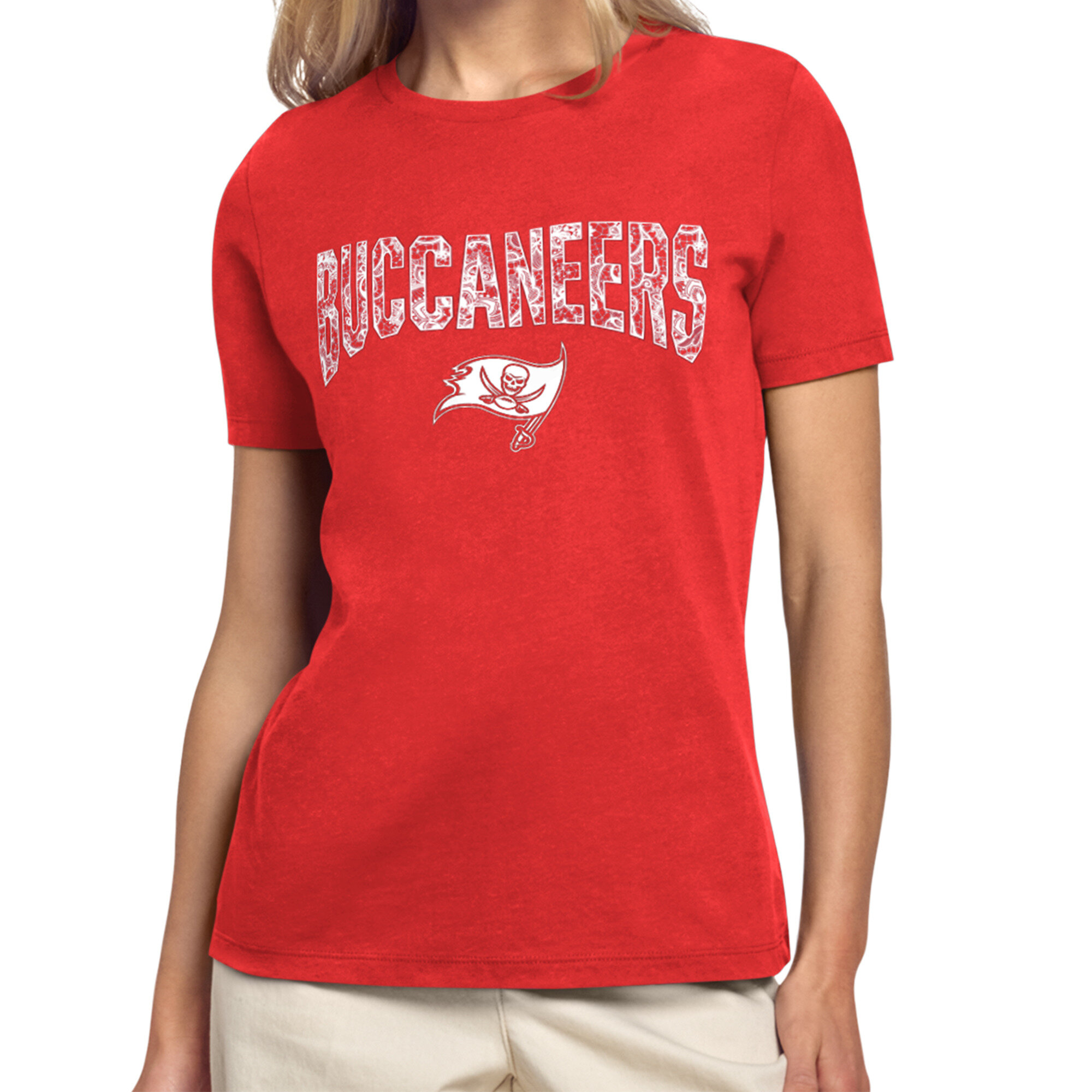 Women's Starter Red Tampa Bay Buccaneers Lace Lockup T-Shirt
