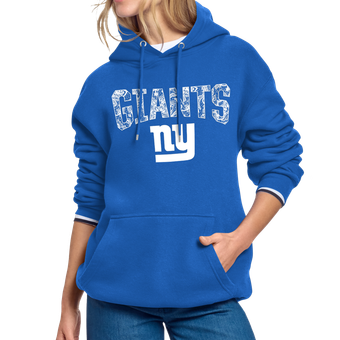 Women's Starter Royal New York Giants Lace Team Lockup Fleece Hoodie