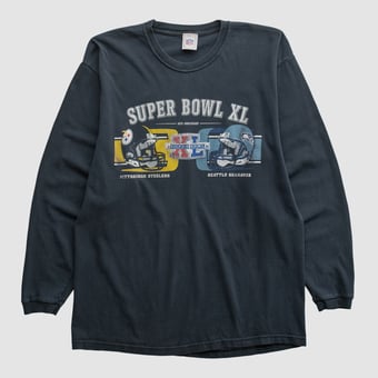 Super Bowl XL NFL 2006 Long Sleeve T-shirt - Black - S by Fanatics Real Vintage